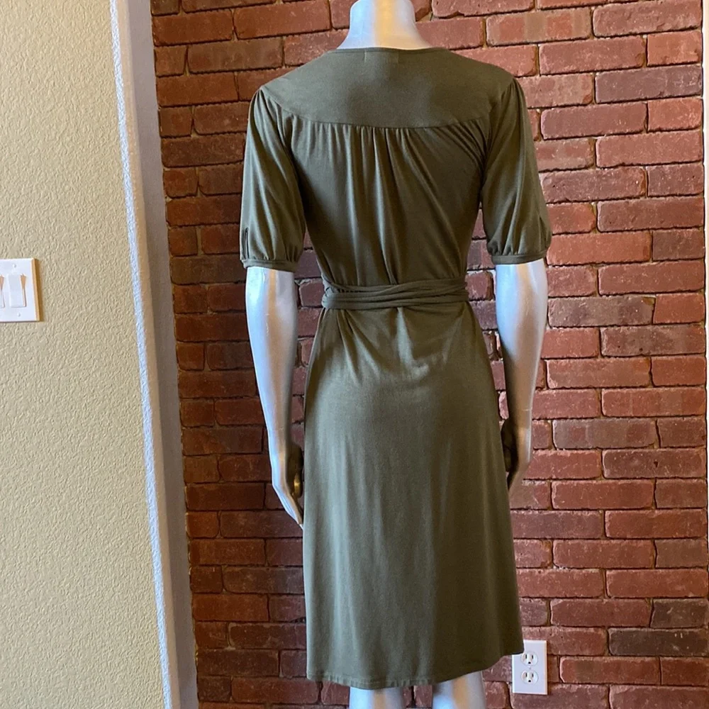 Olive Wrap Dress - Picture 2 of 3